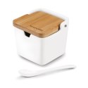 Pojemnik na sól, cukier lub kakao z pokrywką bambusową i łyżeczką 270ml