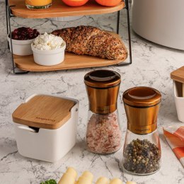 Pojemnik na sól, cukier lub kakao z pokrywką bambusową i łyżeczką 270ml