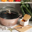 Pojemnik na sól, cukier lub kakao z pokrywką bambusową i łyżeczką 270ml