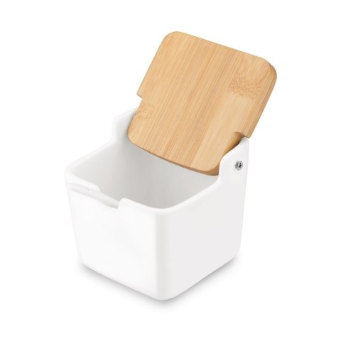Pojemnik na sól, cukier lub kakao z pokrywką bambusową i łyżeczką 270ml
