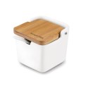 Pojemnik na sól, cukier lub kakao z pokrywką bambusową i łyżeczką 270ml