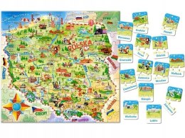 Puzzle 128el. MAPA POLSKI quiz E-142