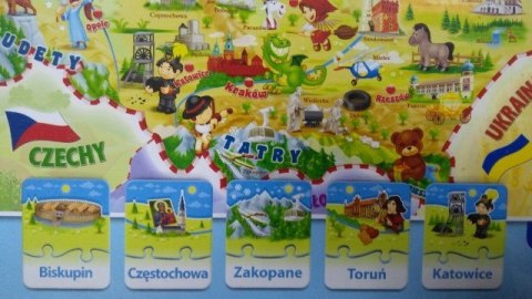 Puzzle 128el. MAPA POLSKI quiz E-142