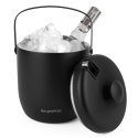 Stalowy pojemnik z uchwytem wiaderko do lodu ze szczypcami Konighoffer Oris 2,8 l czarne