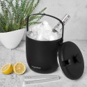 Stalowy pojemnik z uchwytem wiaderko do lodu ze szczypcami Konighoffer Oris 2,8 l czarne