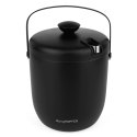 Stalowy pojemnik z uchwytem wiaderko do lodu ze szczypcami Konighoffer Oris 2,8 l czarne