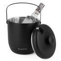 Stalowy pojemnik z uchwytem wiaderko do lodu ze szczypcami Konighoffer Oris 2,8 l czarne