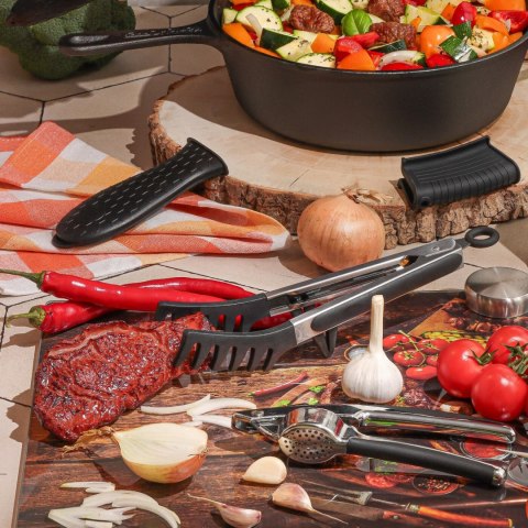 Szczypce kuchenne silikonowe grzebieniowe 25,5 cm