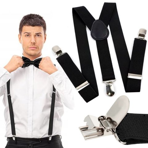 Szelki do spodni męskie szerokie mocne solidne klamry długie eleganckie