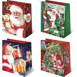 Torebki ozdobne 10szt. XL set S-39 Mikołaj Klasyczny 30 x 36,5 x 13cm