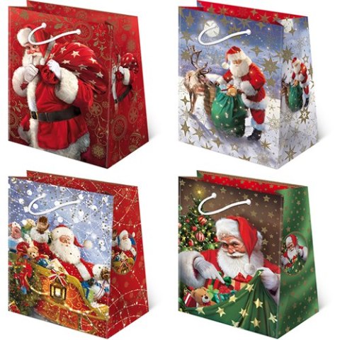 Torebki ozdobne 10szt. T-17L set S-43 Mikołaj 40,5 x 56 x 25cm