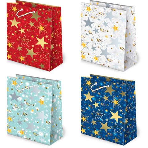 Torebki ozdobne 10szt. T-2L set S-15 Gwiazdki 22,5 x 31,5 x 10,8cm