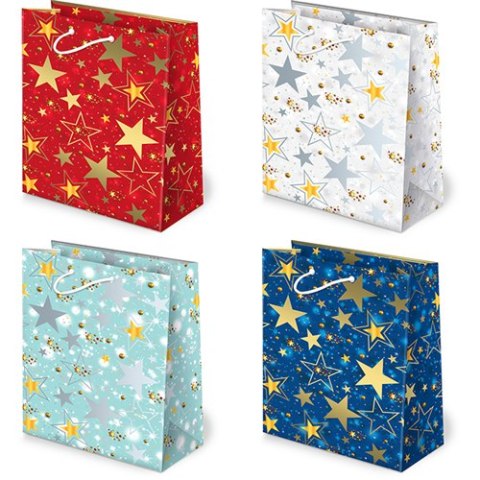 Torebki ozdobne 10szt T-2L set S-15 Gwiazdki 22,5 x 31,5 x 10,8cm