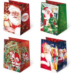 Torebki ozdobne 10szt. T-2L set S-31 Mikołaj rysunkowy 22,5 x 31,5 x 10,8cm (1)