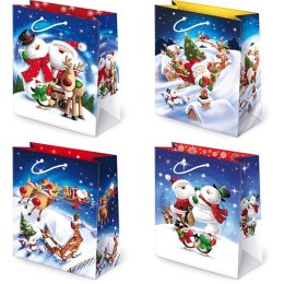 Torebki ozdobne 10szt. T-2L set S-33 Mikołaj i Bałwanek 22,5 x 31,5 x 10,8cm