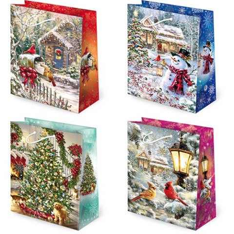 Torebki ozdobne 10szt. T-2L set S-37 Święta jak malowane 22,5 x 31,5 x 10,8cm