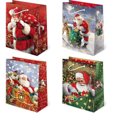 Torebki ozdobne 10szt. T-2L set S-43 Mikołaj realistyczny 22,5 x 31,5 x 10,8cm