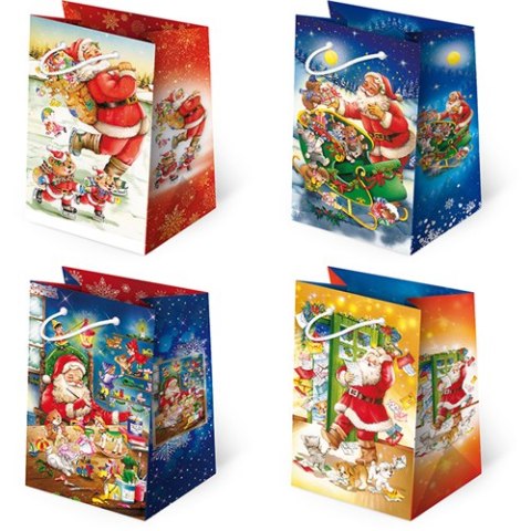 Torebki ozdobne 10szt. T-5L set S-32 Mikołaj Baśniowy 10 x 16 x 6 cm