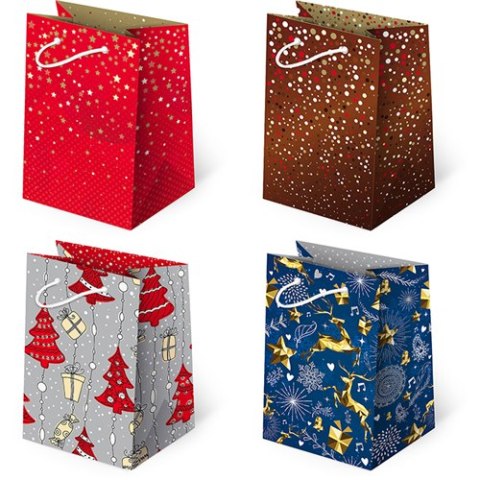 Torebki ozdobne 10szt T-5L set S-36 Święta grafika 10 x 16 x 6 cm