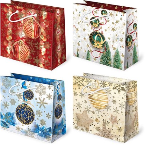 Torebki ozdobne 10szt. T-6L set S-40 Christmas bulbs 16,5 x 15,5 x 7cm