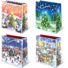 Torebki ozdobne 10szt. T-8L set S-46 Christmas Night 20 x 24 x 11cm