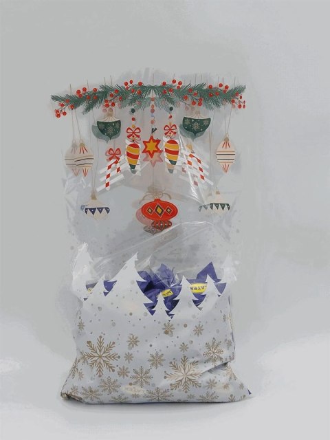 Worek 50szt. opakowanie ozdobne 40 x 25cm gwiazdki BOŻE NARODZENIE