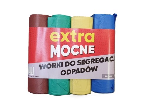Worki na śmieci do segregacji EXTRA MOCNE 60l a10 4 kolory