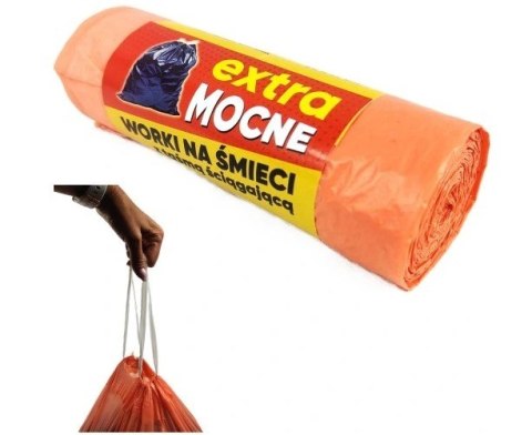 Worki na śmieci z taśmą ściągającą 35L MOCNE na odpady zmieszane