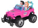 Zdalnie sterowane różowe auto dla lalek + chłopiec i dziewczynka RC0734