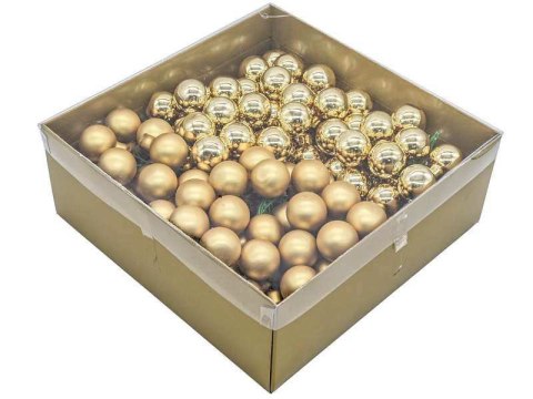 Bombki szklane na druciku 144szt ZŁOTO TG76254-2