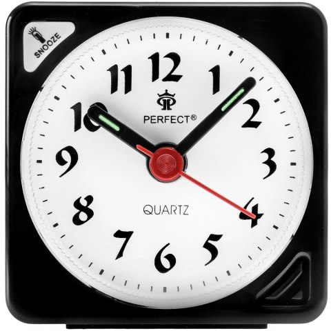 Budzik kwarcowy Perfect Kostka RE CZARNY