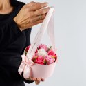 Bukiet kwiatów mydlanych w pudełku flowerbox mały B-2938