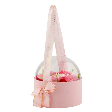 Bukiet kwiatów mydlanych w pudełku flowerbox mały B-2938