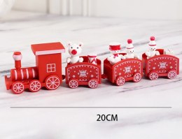 Dekoracja bożonarodzeniowa POCIĄG CIUCHCIA 20cm plastik czerwona XPE-102