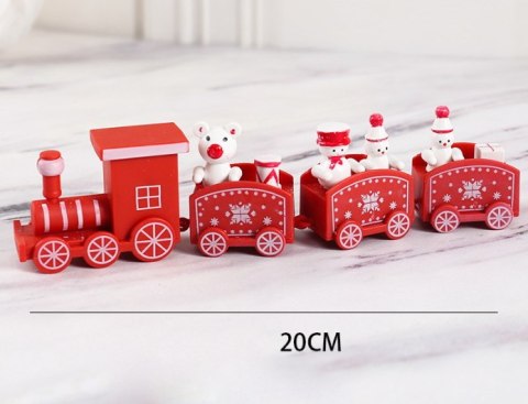 Dekoracja bożonarodzeniowa POCIĄG CIUCHCIA 20cm plastik czerwona XPE-102