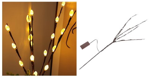 Drzewko na baterie 20led SZYSZKI 70cm biały ciepły XIN-128WW