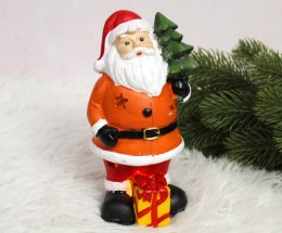Figurka ceramiczna Mikołaj z choinką i prezentem świecący led 15 x 8 x 7 cm (29547-3 ) TEC-B132