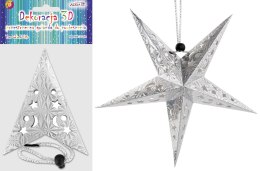 Gwiazda hologramowa srebrna 30cm GW-7411