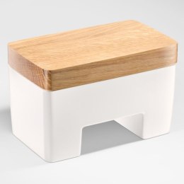 Inteligentna maselniczka + nożyk do masła bąble biała