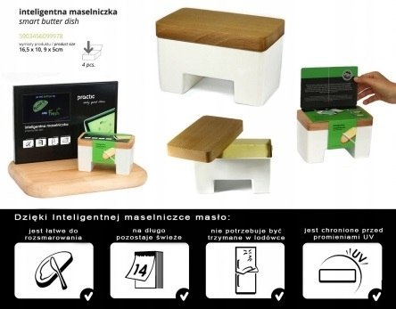 Inteligentna maselniczka + nożyk do masła czarna kosmos