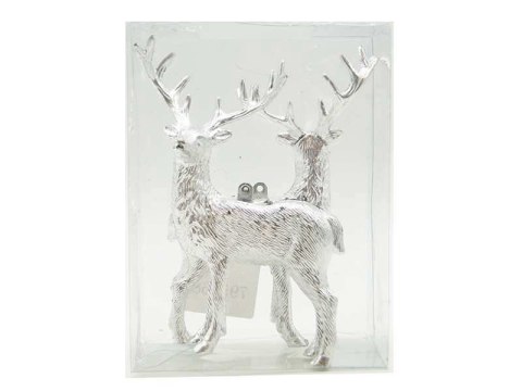 Jeleń plastikowy srebrny 2 szt TG52051