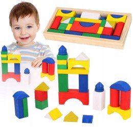 Klocki drewniane edukacyjne układanka drewniana dla dzieci 26 el