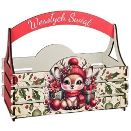 Koszyczek świąteczny pudełko prezentowe mikołajki Boże Narodzenie - RENIFER RENIA