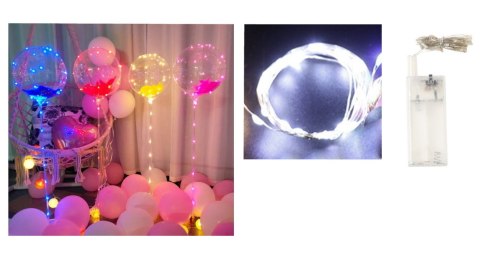 Lampki na druciku na baterie 50led 5m biały zimny XIN -129WC