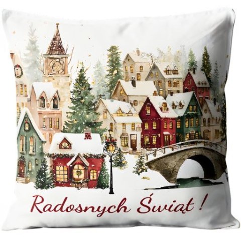 Poduszka świąteczna Boże Narodzenie DOMKI MOST | 3335BN15A