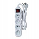 Przedłużacz listwa zasilająca 4 gniazda włącznik 1,5 metra biała ELK212W
