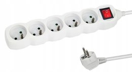 Przedłużacz listwa zasilająca 5 gniazd włącznik 3 metry biała ELK215W
