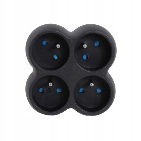 Rozgałęźnik elektryczny 4 gniazda czarny ELK314K