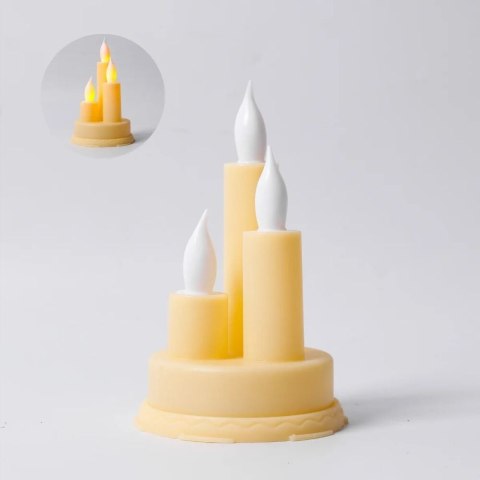 Świecka led wkład do znicza lampki komplet świeczek 3w1 potrójna PID0301