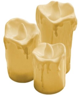 Świeczki led lampki wkłady do znicza komplet świeczek wosk 3szt.